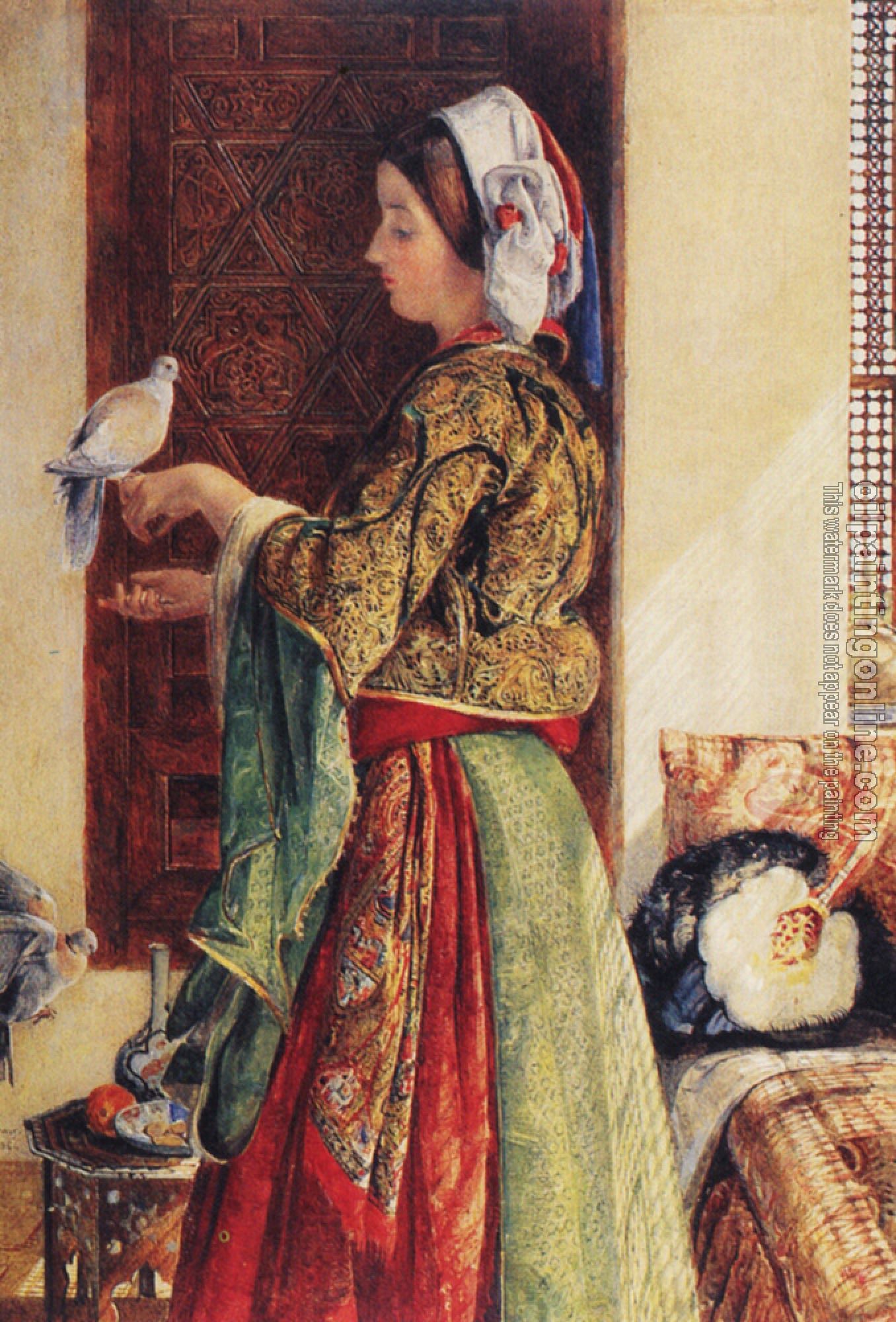 Lewis, John Frederick - Girl with Two Caged Doves